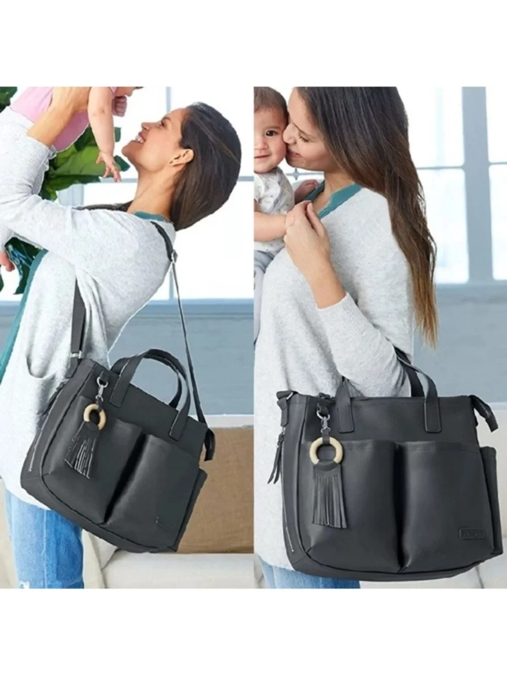 Skip Hop | Greenwich Simply Chic Diaper Bag Smoke Tote Changing Bag
